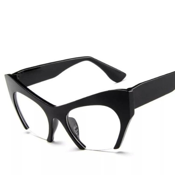 Fashion Retro Half frame Cat eye Women Glasses Frame Can Be Equipped - Picture 2 of 6